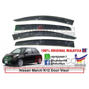 Nissan March K12 (3rd Gen) 2002-2010 AG Door Visor Air Press Wind Deflector (Small 7cm Width)